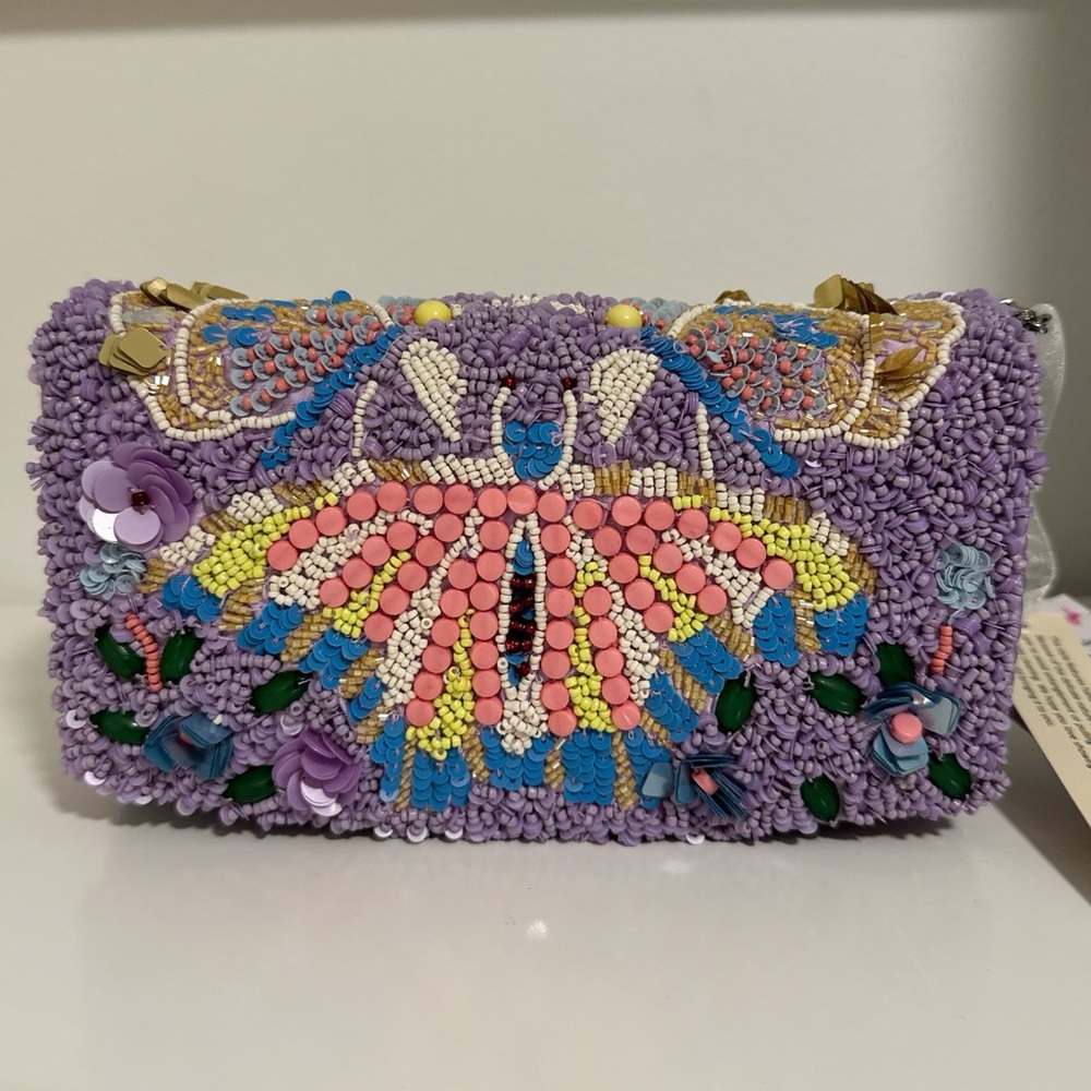 Butterfly Beaded Bag NWT